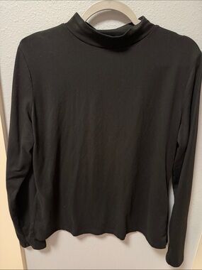 zeagoo Black Long-Sleeve Mock Neck Top